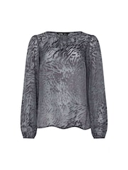 Long Tall Sally Grey Burnout Top - Image 5 of 5