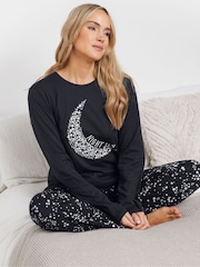طقم بيجامة برِجل واسعة وكُم طويل قطن 100% بتصميم مُزيَّن بعبارة Night Sky من Long Tall Sally - صورة 1 من 5