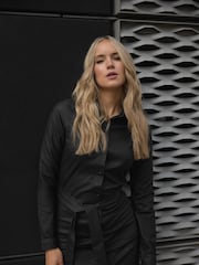 Long Tall Sally Black Coated Shirt Dress - Image 1 of 6