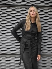 Long Tall Sally Black Coated Shirt Dress - Image 2 of 6