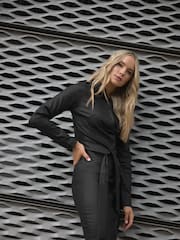 Long Tall Sally Black Coated Shirt Dress - Image 3 of 6