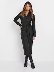 Long Tall Sally Black Coated Shirt Dress - Image 4 of 6