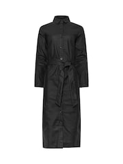 Long Tall Sally Black Coated Shirt Dress - Image 6 of 6