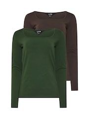 Long Tall Sally Square Neck Fitted T-Shirt 2 Pack - Bild 7 von 8
