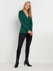Verde - Pack de 2 camisetas de algodón de manga larga con diseño cruzado de Long Tall Sally - Imagen 4 de 8