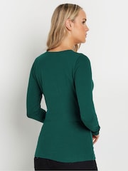 Verde - Pack de 2 camisetas de algodón de manga larga con diseño cruzado de Long Tall Sally - Imagen 5 de 8