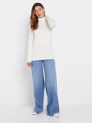 Long Tall Sally Cream Premium Long Sleeve Roll Neck Top - Image 2 of 5