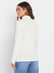 Long Tall Sally Cream Premium Long Sleeve Roll Neck Top - Image 3 of 5