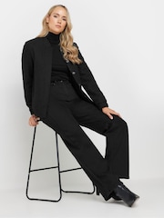 Long Tall Sally Black Boucle Bomber Jacket - Image 2 of 5