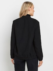 Long Tall Sally Black Boucle Bomber Jacket - Image 3 of 5