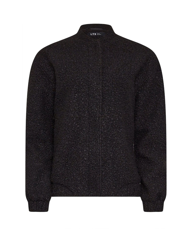 Long Tall Sally Black Boucle Bomber Jacket - Image 5 of 5