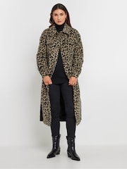 Long Tall Sally Blue Leopard Print Longline Shacket - Image 2 of 6