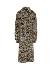 Long Tall Sally Blue Leopard Print Longline Shacket - Image 6 of 6