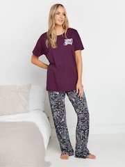 حزمة بيجامة برجل واسعة بتصميم براق من القطن 100% من Long Tall Sally - صورة 1 من 5