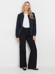Long Tall Sally Blue Boucle Bomber Jacket - Image 2 of 5