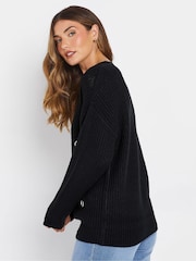 Long Tall Sally Black Knitted Eyelet Jumper - Image 3 of 5