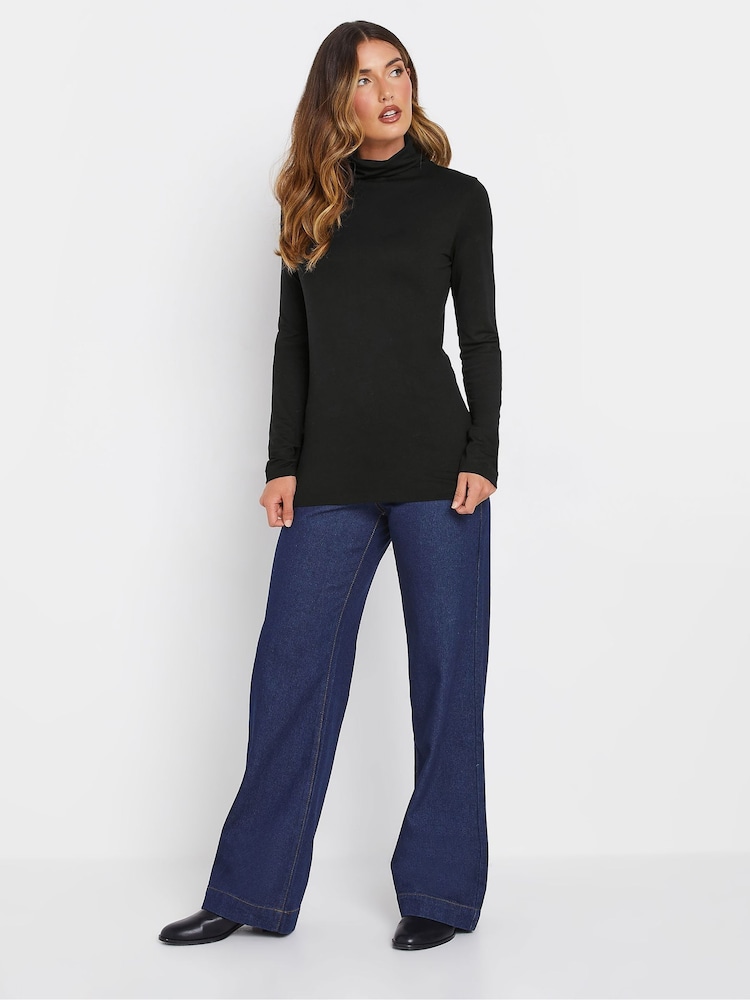 Long Tall Sally Black Premium Long Sleeve Roll Neck Top - Image 2 of 5