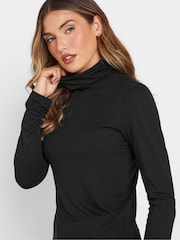 Long Tall Sally Black Premium Long Sleeve Roll Neck Top - Image 4 of 5