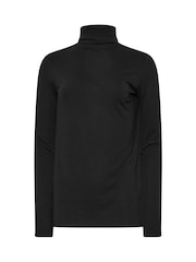 Long Tall Sally Black Premium Long Sleeve Roll Neck Top - Image 5 of 5
