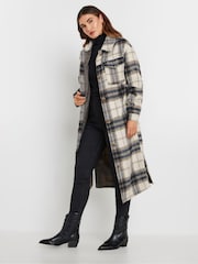 Long Tall Sally Blue Check Longline Shacket - Image 1 of 5
