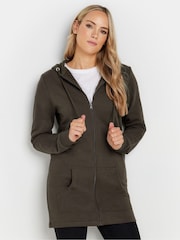 Long Tall Sally Brown Long Line Zip Hoodie - Image 1 of 5