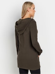 Long Tall Sally Brown Long Line Zip Hoodie - Image 3 of 5