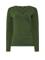 Long Tall Sally Red Cotton Long Sleeve Wrap Top 2 Pack - Image 8 of 8