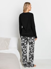 طقم بيجامة موردة من القطن 100% بكُم طويل ورِجل واسعة من Long Tall Sally - صورة 3 من 5