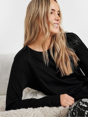 طقم بيجامة موردة من القطن 100% بكُم طويل ورِجل واسعة من Long Tall Sally - صورة 4 من 5