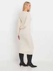 Long Tall Sally Cream Premium V-Neck Ribbed Dress - Image 3 of 5