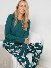 طقم بيجامة ناعمة الملمس مزيّنة بنقش زهور من Long Tall Sally - صورة 1 من 4