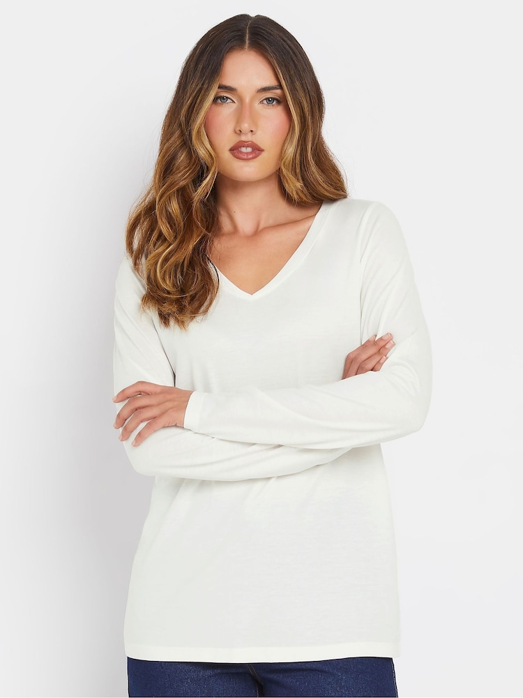 Long Tall Sally Black & White PREMIUM Tall 2 PACK V-Neck Tops - Image 2 of 8