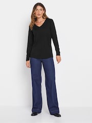 Long Tall Sally Black & White PREMIUM Tall 2 PACK V-Neck Tops - Image 3 of 8