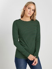 Long Tall Sally Green Button Shoulder T-Shirt - Image 1 of 5