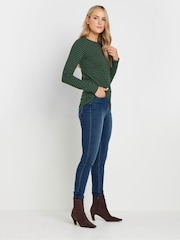 Long Tall Sally Green Button Shoulder T-Shirt - Image 2 of 5