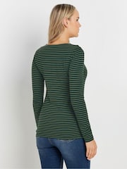 Long Tall Sally Green Button Shoulder T-Shirt - Image 3 of 5