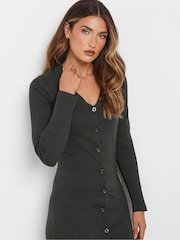 Long Tall Sally Grey Collar Button Through Dress - Image 4 of 5