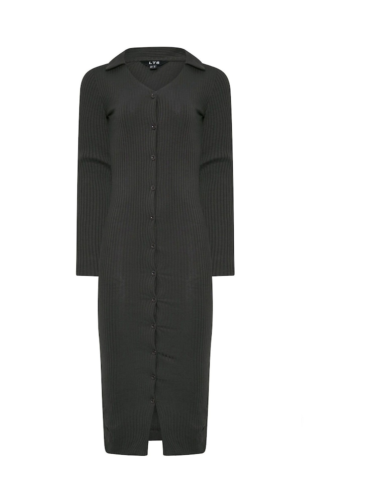 Long Tall Sally Grey Collar Button Through Dress - Image 5 of 5