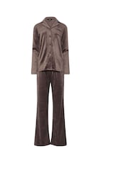 بني - طقم مريح بياقة صغيرة من Long Tall Sally - صورة 5 من 5