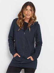 Long Tall Sally Blue Long Line Zip Hoodie - Image 1 of 5