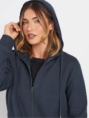 Long Tall Sally Blue Long Line Zip Hoodie - Image 4 of 5