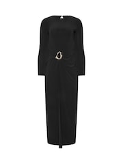 Long Tall Sally Black Long Sleeve Buckle Midaxi Dress - Image 5 of 5