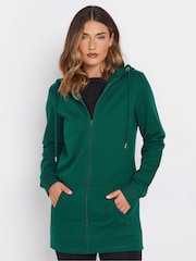 Long Tall Sally Green Long Line Zip Hoodie - Image 1 of 5