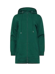 Long Tall Sally Green Long Line Zip Hoodie - Image 5 of 5