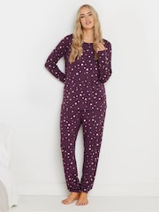 Long Tall Sally Purple Soft Touch Foil Star Pyjama Set - Image 2 of 5