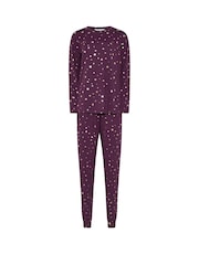 Long Tall Sally Purple Soft Touch Foil Star Pyjama Set - Image 5 of 5