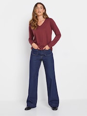 Long Tall Sally Red PREMIUM Tall 2 PACK V-Neck Tops - Image 3 of 8