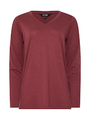 Long Tall Sally Red PREMIUM Tall 2 PACK V-Neck Tops - Image 7 of 8