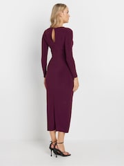 Long Tall Sally Red Long Sleeve Buckle Midaxi Dress - Image 3 of 5