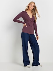 Long Tall Sally – Wickeltop aus Baumwolle mit langen Ärmeln - Bild 2 von 5